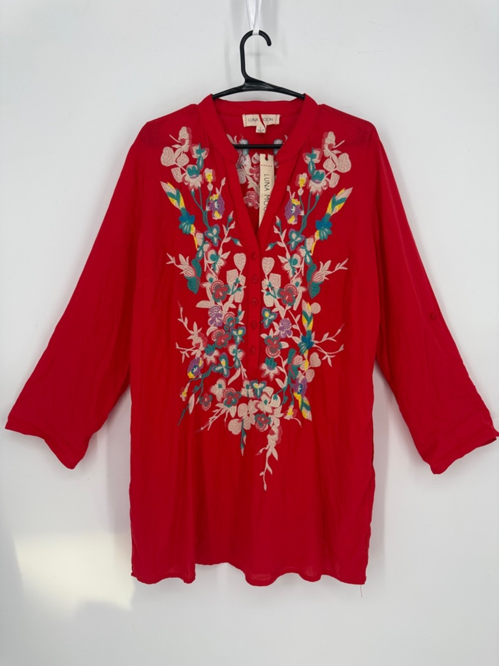 Luna Moon Embroidered tunic top L